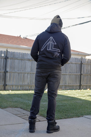Embroidered Signature Hoodie | Black / White